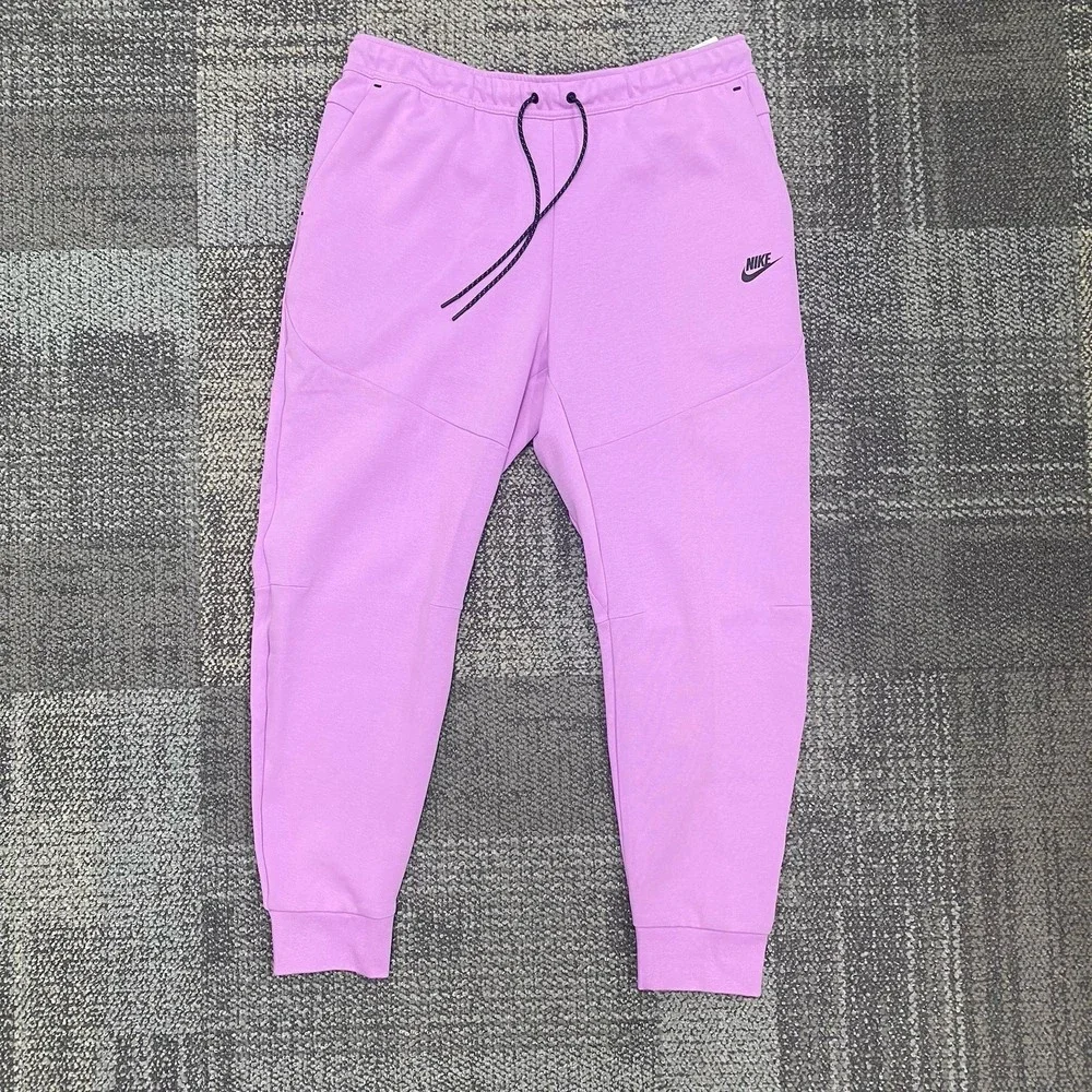 Nike‎ Tech Fleece Joggers Pants Cuffed Violet Shock/black CU4495-532 Men's 2XL